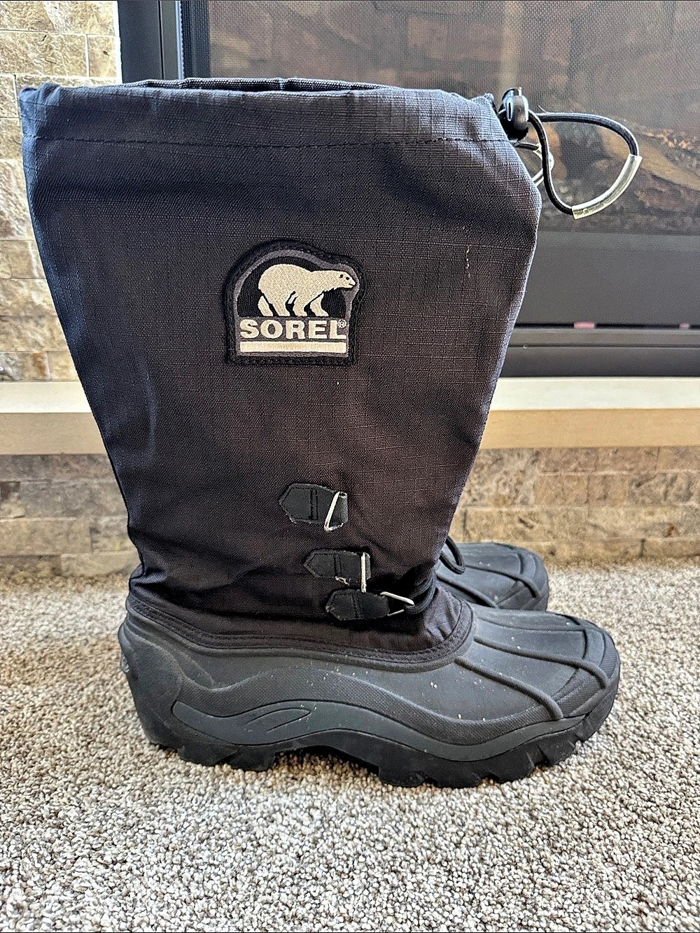 Sorel Blizzard Winter Snow Lace Up Boot Black Men’s US 10 GUC